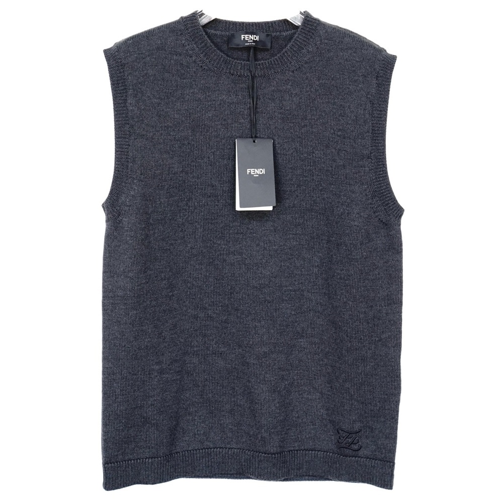 Fendi Logo Embroidered Virgin Wool Vest/Gilet NWT*